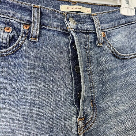 Levis Wedgie Skinny Jeans Womens Size 28 Button Fly High Rise Crop Ankle - Picture 9 of 13
